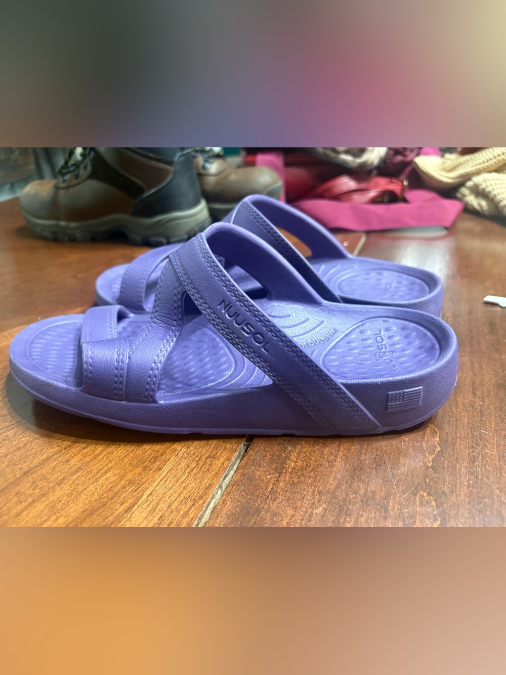 Women's Purple Slide Sandals - Comfortable Slip-On Slides